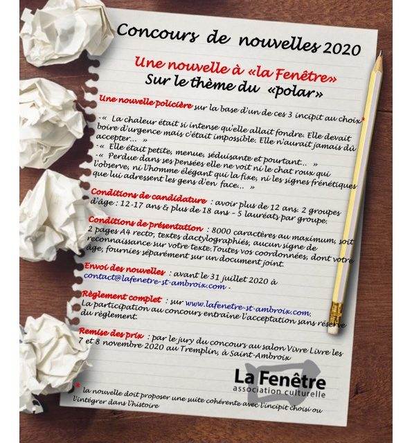 CONCOURS DE NOUVELLES 2020 